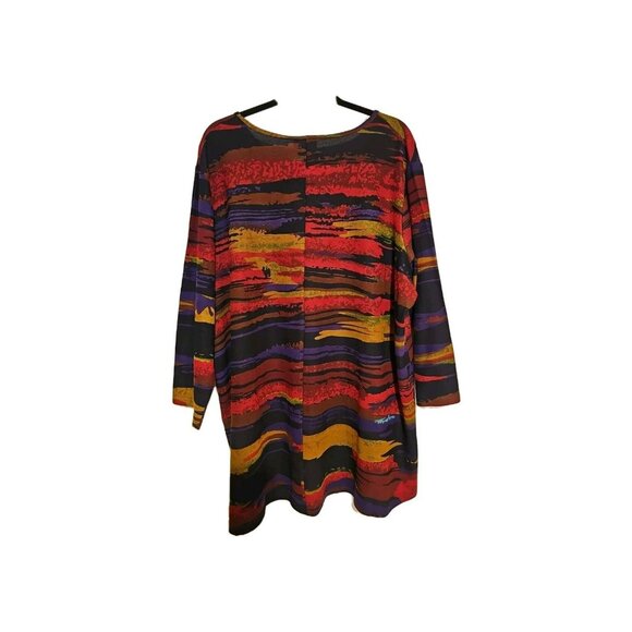 Parsley & Sage Women Shirt Tunic 3XL Tribal Western Artsy Abstract Phoebe Buffay - Picture 2 of 7